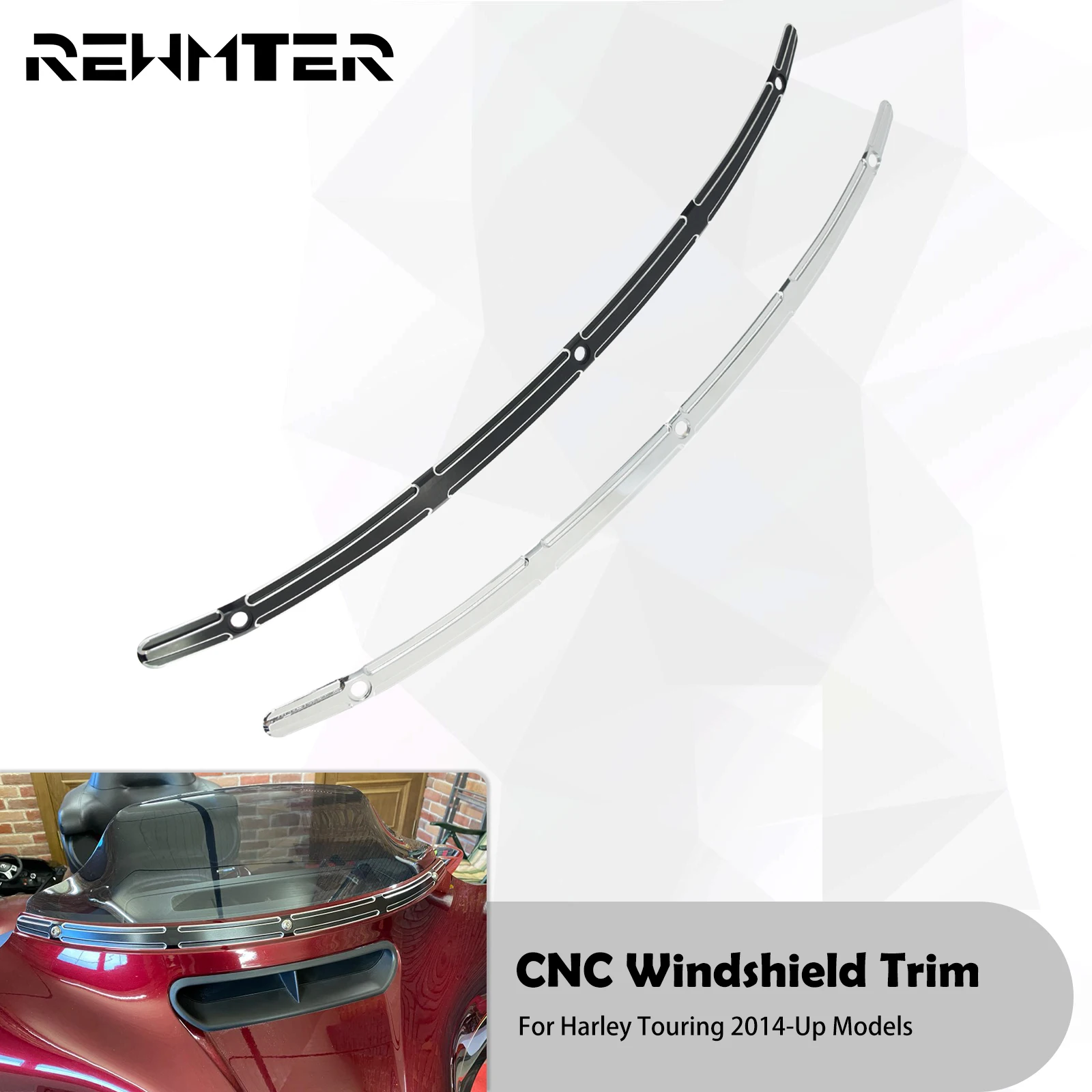 Motorcycle CNC Windshield Windscreen Trim For Harley Touring Electra Street Tri Glide Standard Ultra Limited CVO 2014-2023 2024