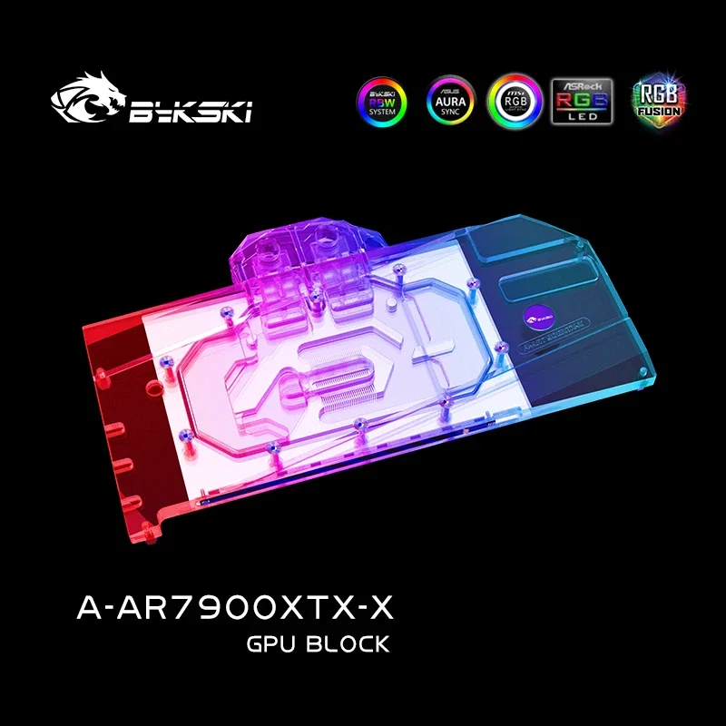 ASRock AMD Radeon RX 7900 XTX Taichi GPU 카드/구리 냉각 라디에이터 RGB AURA A-AR7900XTX-X 용 Bykski 워터 블록 사용