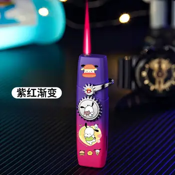 Větruodolný turbo zapalovač Hello Kitty, kreativní kovový kawaii melodie kuromi cinnamo sanrioed červený plamen zapalovače rychlé dodání dárek 6 nejlepší prodej zapalovač Hello Kitty - №4