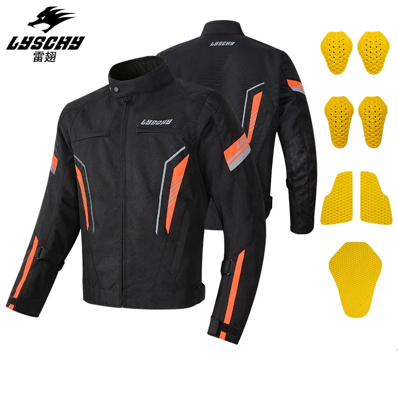 

Winter LYSCHY Men Waterproof CE2 Protective Gear Motorcycle Riding Jersey Night Reflective Safety Cloth Racing Motocross Jacket