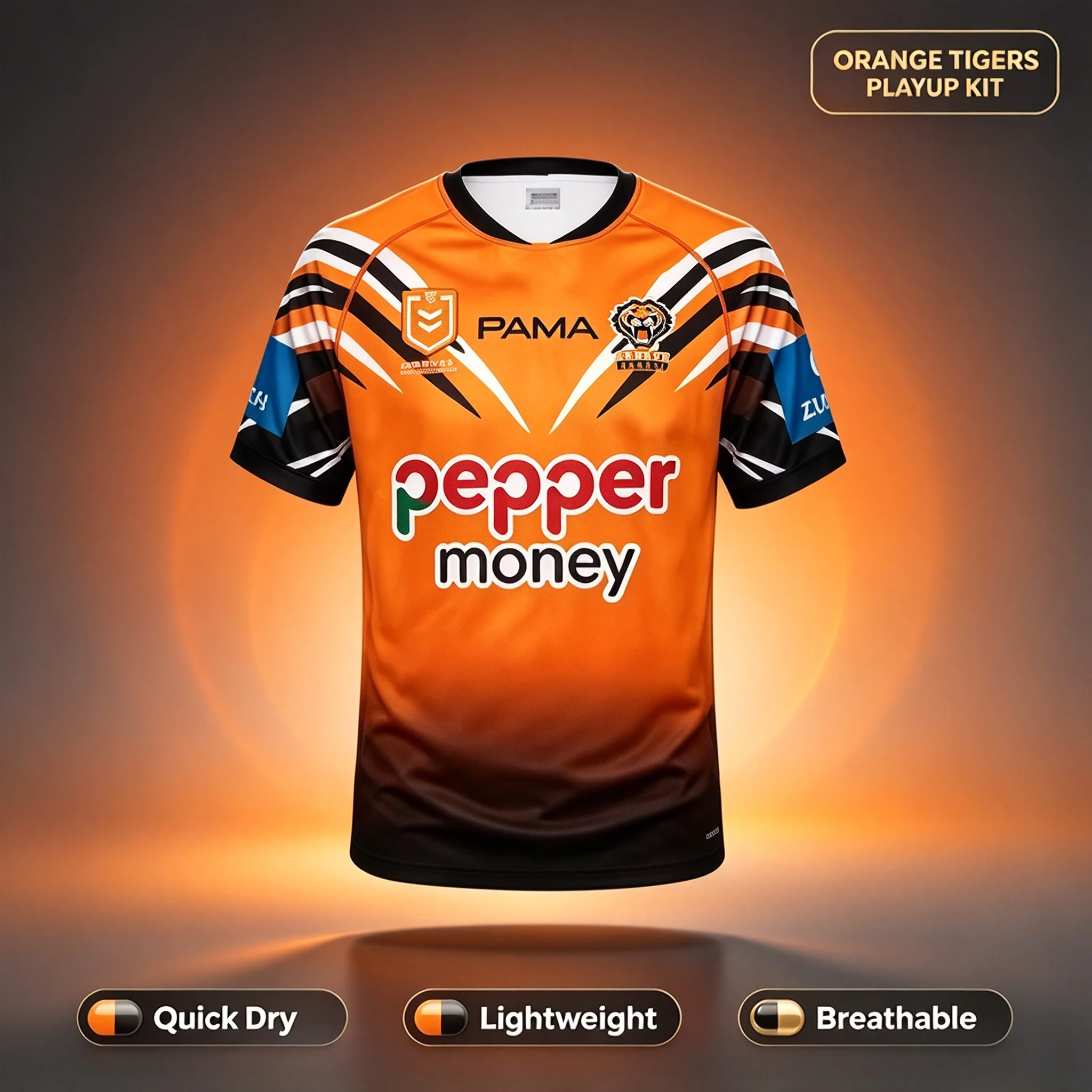 2026 New Arrival Summer Australian Fan Style Tigers 3D Print Jersey Y2k Uniform Top Short Sleeve Jersey Parent-child