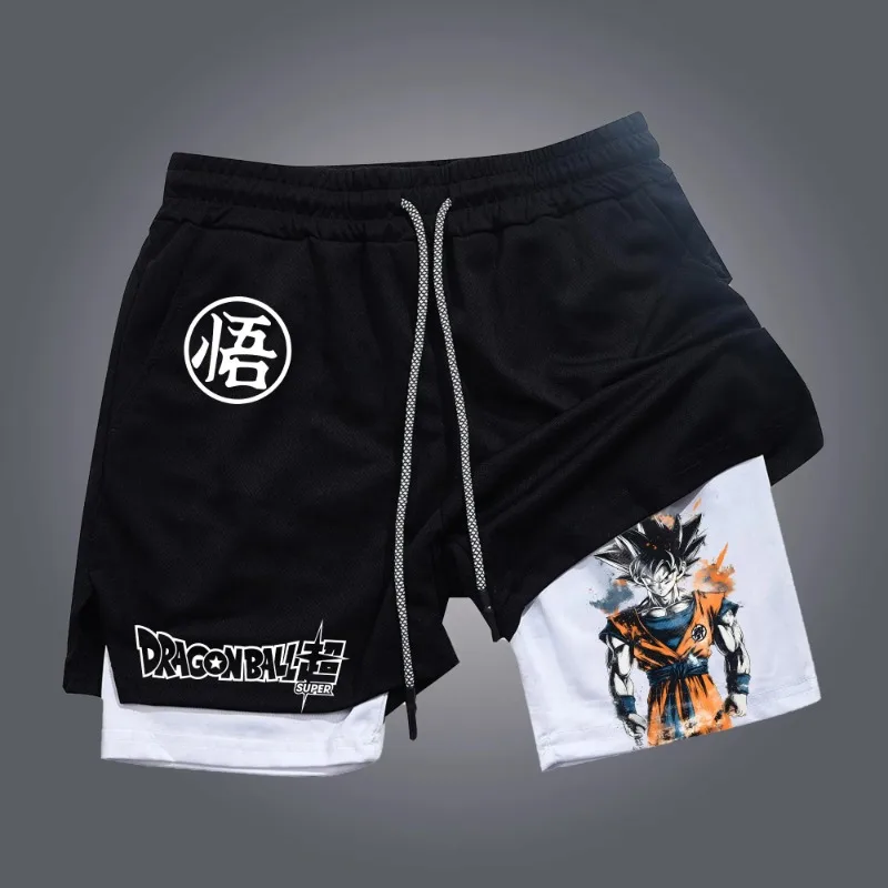 

Dragon Ball Summer Trend Explosion Printing Quick-drying Shorts Beach Shorts Fake Two-piece Shorts Trendy American Fitness Short