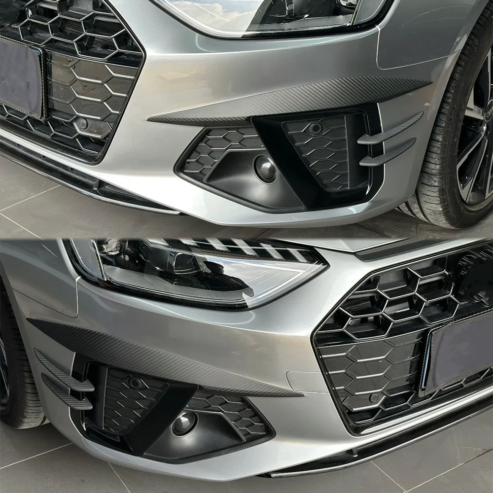 For Audi A4 S4 B9 TDI Sedan / Avant 2020 2021 2022 2023 2024 Front Bumper Canard Splitter Spoiler Air Knife Cover Trim