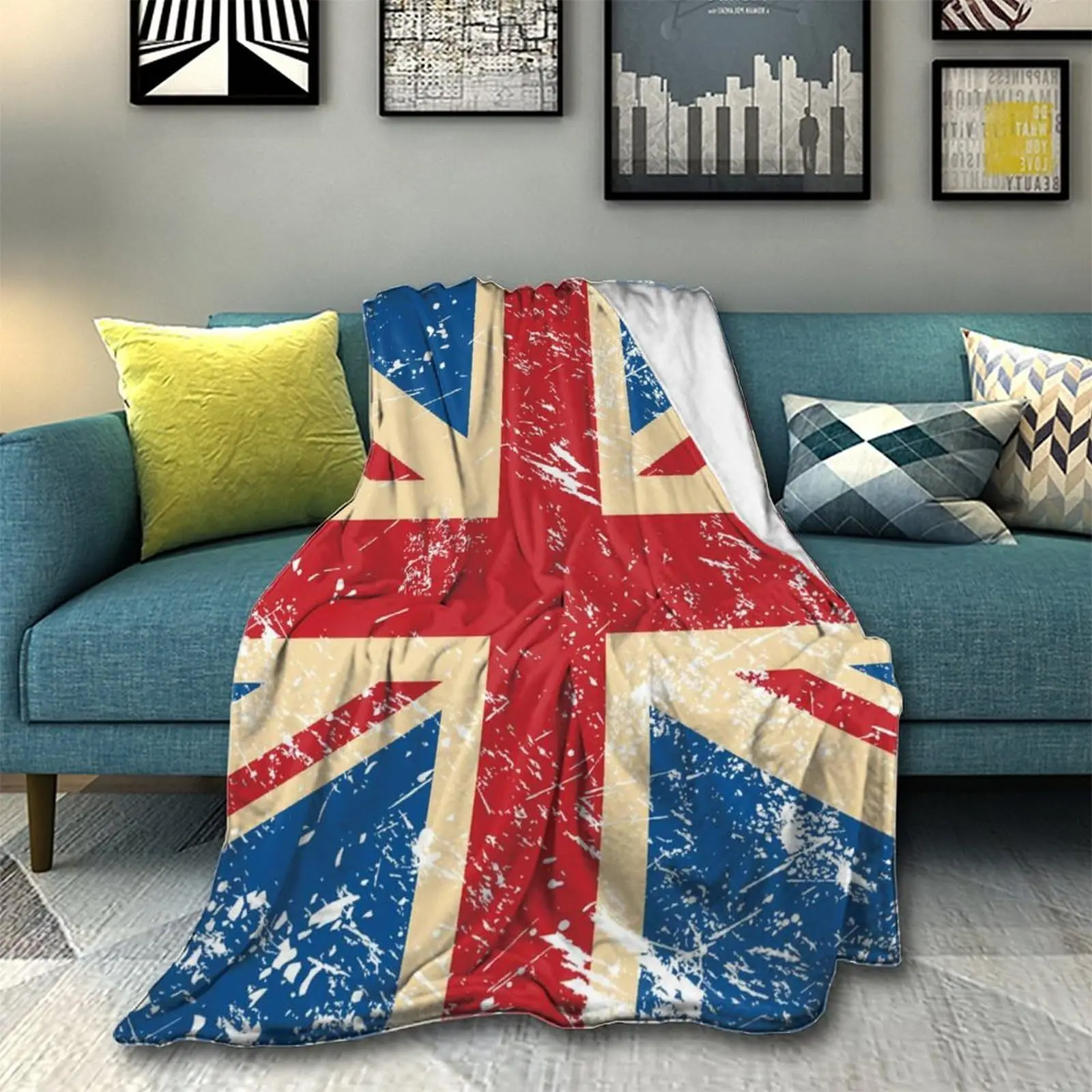 

Узор британского флага, полиэстер с цифровой печатью, бархатное фланелевое одеяло для спальни, флисовое мягкое одеяло для кроватей