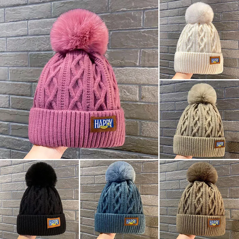 

Winter New Cashmere Warm Hat Winter Thickened Warm Knitted Hat For Women Fashion Simple Face Small Knitted Caps