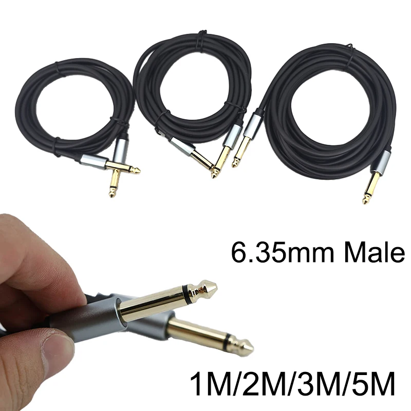 Gold Plate Audio 2 pole mono 6.5 6.35mm Male to 6.35 Male Balanced TRS 1/4 Speaker Amplifier extend Cable for Guitar Keyboard