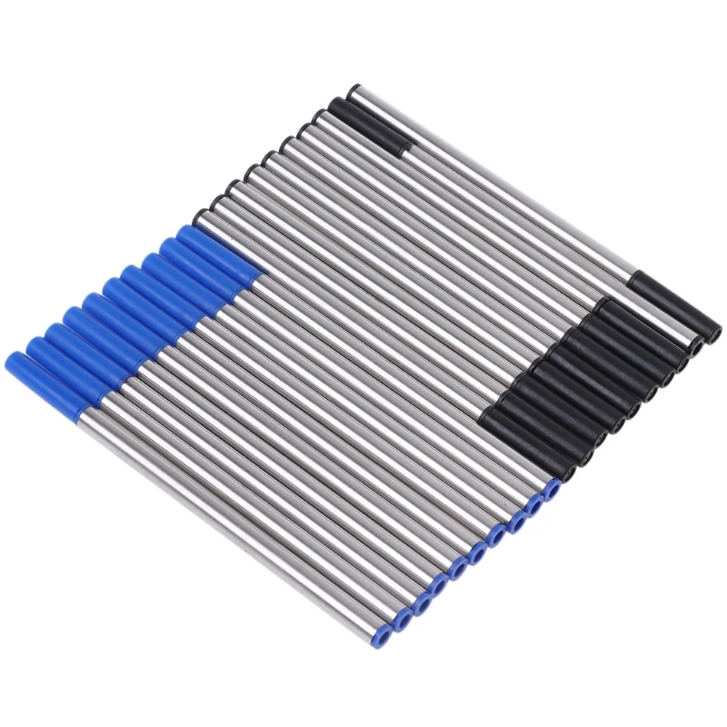 K1AA เติมปากกาลูกลื่น10ชิ้นเปลี่ยนได้เขียนได้เรียบเขียนเร็วสีน้ำเงินแห้งเร็ว