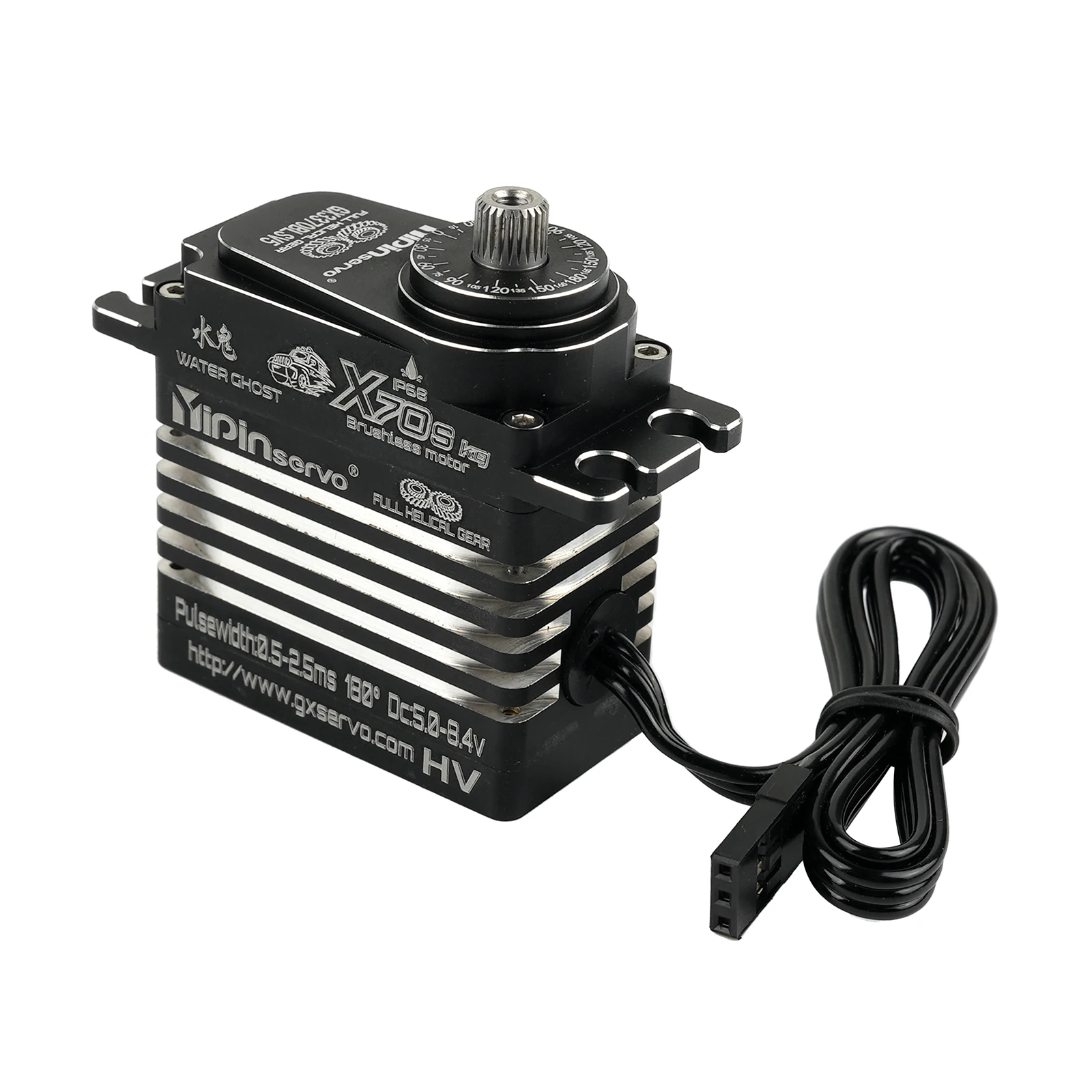 70KG Brushless Digital Servo High Torque Metal Gear 180 Degree Waterproof IP68 with Magnetic Encoder for RC Car Truck Robot