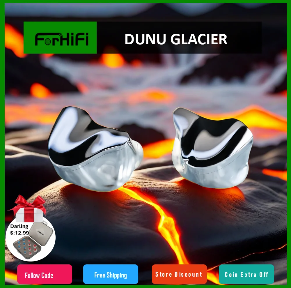 

DUNU GLACIER Flagship IEMs 1DD+4BA+4EST Hybrid Driver Earphones HiFi Stage Studio Audiophile Wired Headphones with 3.5+4.4 Cable