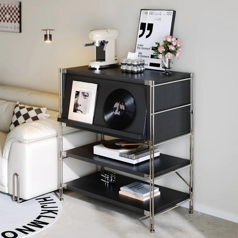 Sofa Side Cabinet Living Room Shelf Floor Magazine Record Display Cabinet Coffee Corner Dining Table Side Storage Rack