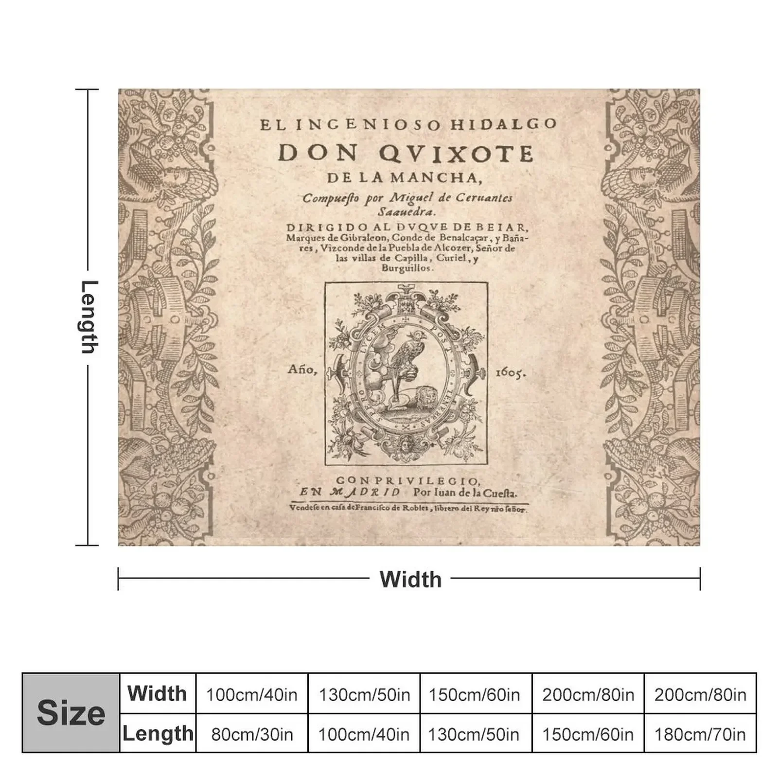 Cervantes, Don Quijote de la Mancha 1605 Throw Blanket warm winter valentine gift ideas Bed Giant Sofa Blankets