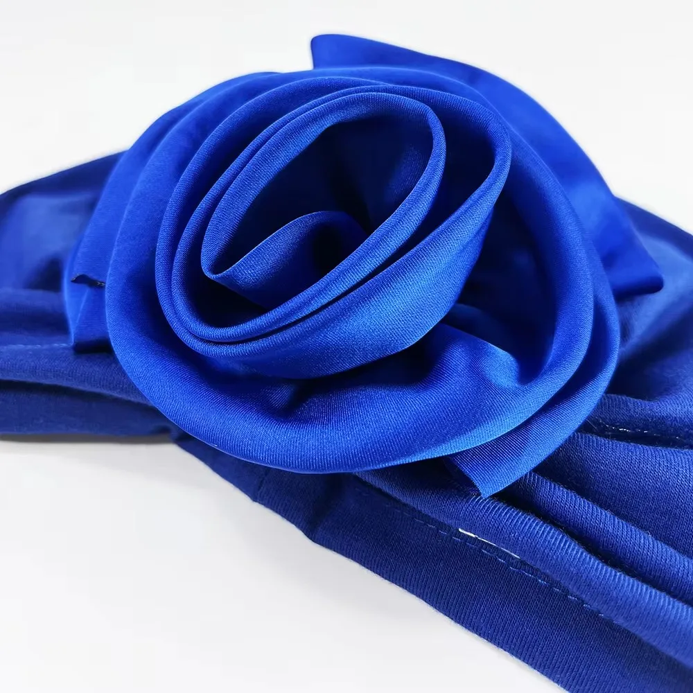 Neue Mode Satin Blumen Turban Hijab Hüte Afrikanische Kopf Wraps Elastische Muslimischen Hüte Atmungsaktive Chemo Kappe Für Frauen Mädchen – Detail 10