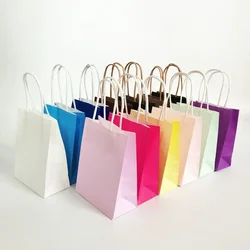 6/12pcs Mini Small Kraft Paper Bag with Handles Festival Gift Bag High Quality Candy Shopping Bags