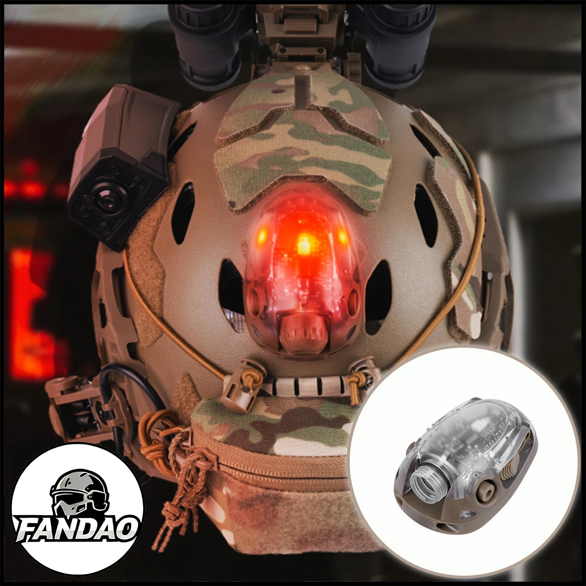 

Tactical Helmet Signal Light with LED + IR/Strobe Ladybird Survival Identification Lamp Outdoor Sports Hunting Gear Accessories