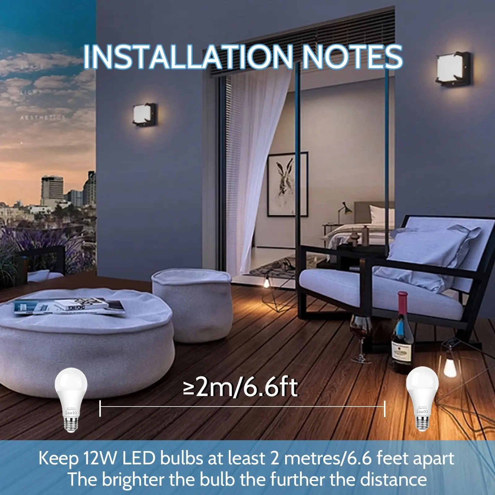 2PCS E27 LED Bulb Light 12W Radar Motion Sensor Lamp 220V White Auto On at Night for Home Living Room Stairs Hallway Pathway view 3