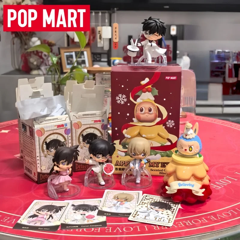 حقيقية البوب مارت المحقق كونان الذكرى الاحتفال سلسلة اليدوية صندوق أعمى زوجين جمع زخرفة مهرجان لعبة دمية