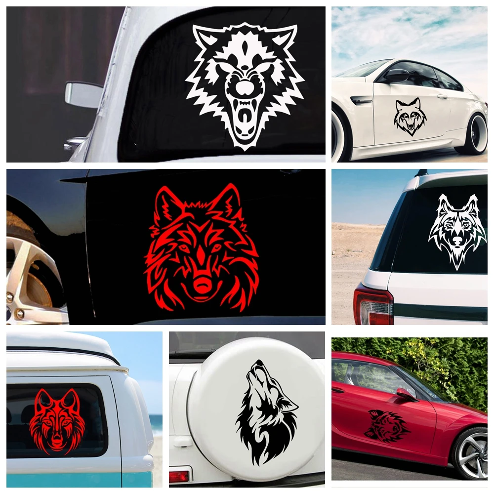 Reflective Color Fierce Wolf Car Sticker Art Howl Animal Car Door Decor Decals New Design Wolf Pattern Auto Body Stickers