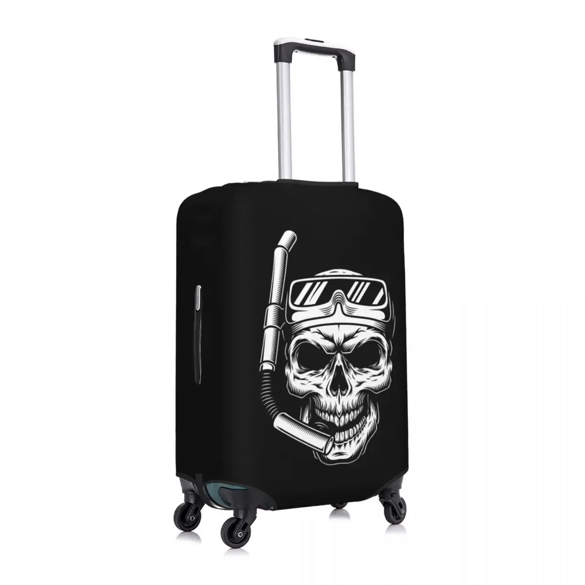 Custom Dive Diver Scuba Diving Skull Travel Luggage Cover Dust Proof Suitcase Cover Protector Fit 18-32 Inch