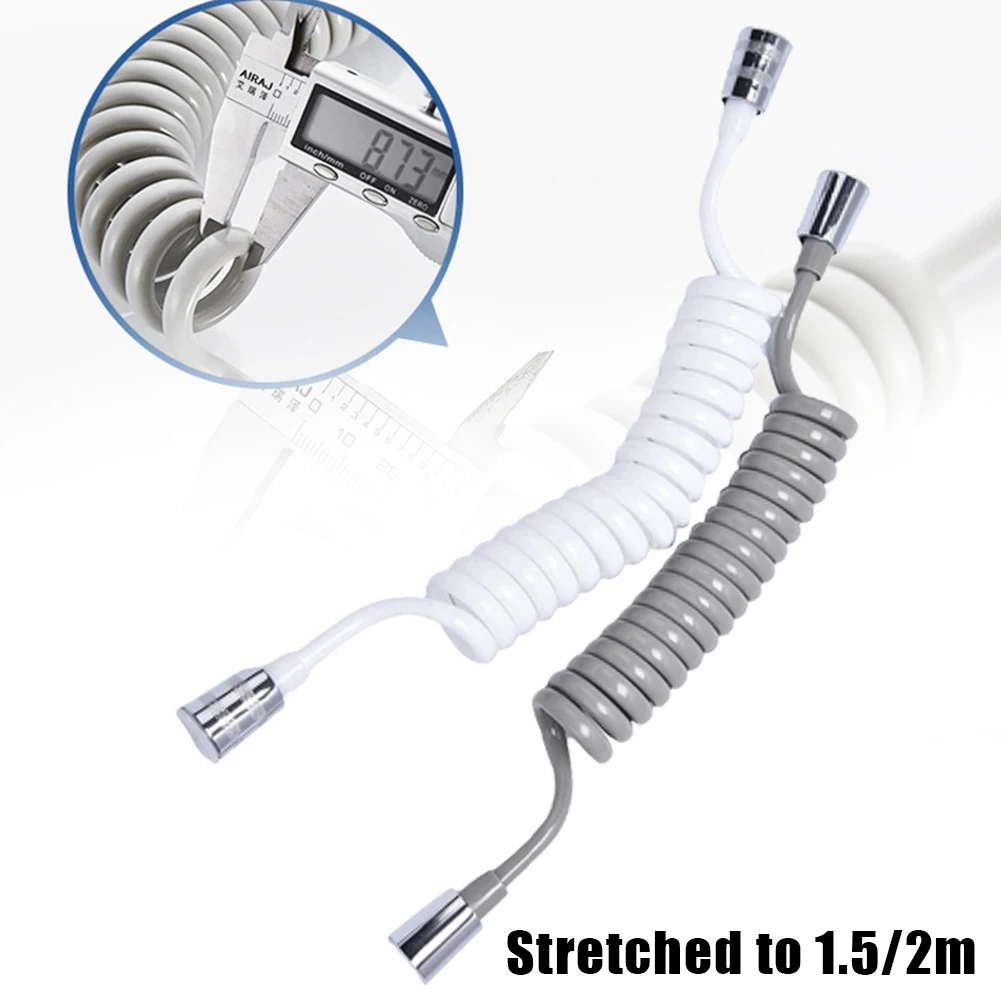 1.5/2M *Flexible Spring*Shower*head*Hose*tube Plastic Water Toilet Bidet Sprayer Telephone Line Soft Hoses Bathroom Accessories