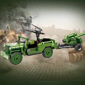 Baublöcke Kits -Modell für Kinder, Militärwagen, Tarnbefehl, gepanzertes Auto, Flugabwehrtrieb, Waffe ab Offroader, Ziegelsets, neu 8 Hauptverkaufswagen Foguinho - №3