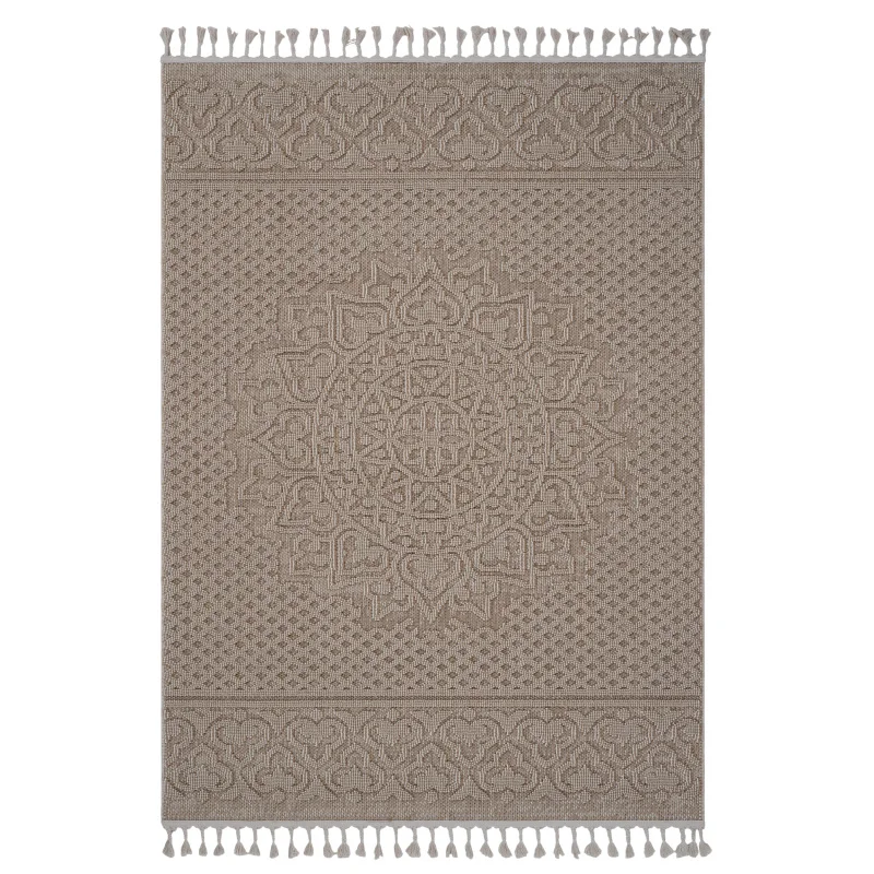 

NAAR Guros Collection 4X6 Beige / Medallion Indoor / Outdoor Area Rug