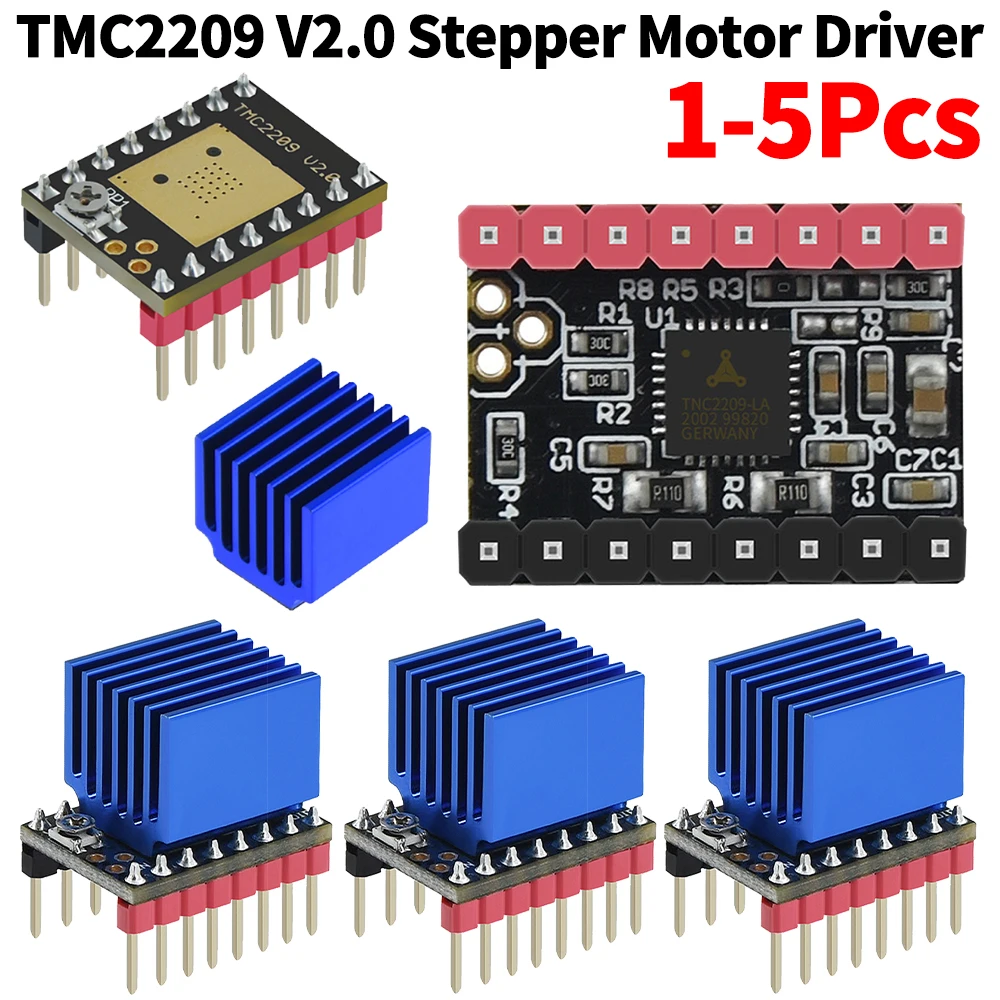 TMC2209 V2.0 스테퍼 모터 드라이버 UART 2.5A 피크 스텝스틱 무소음 드라이버 스텝/디렉션 및 UART 모드 지원 3D 프린터 메인보드