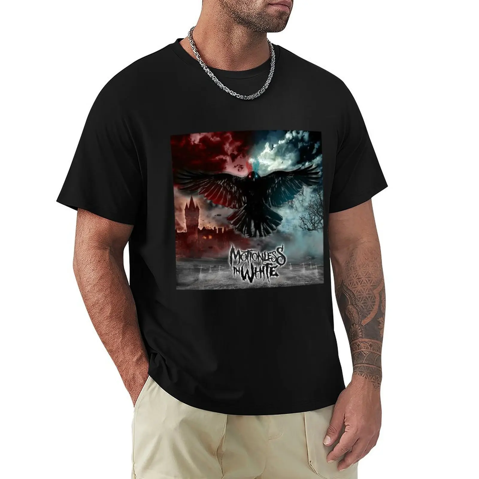 Motionless in white Gagak Hitam Art Gift For Fan T-Shirt Mechanic Work Tee Shirt