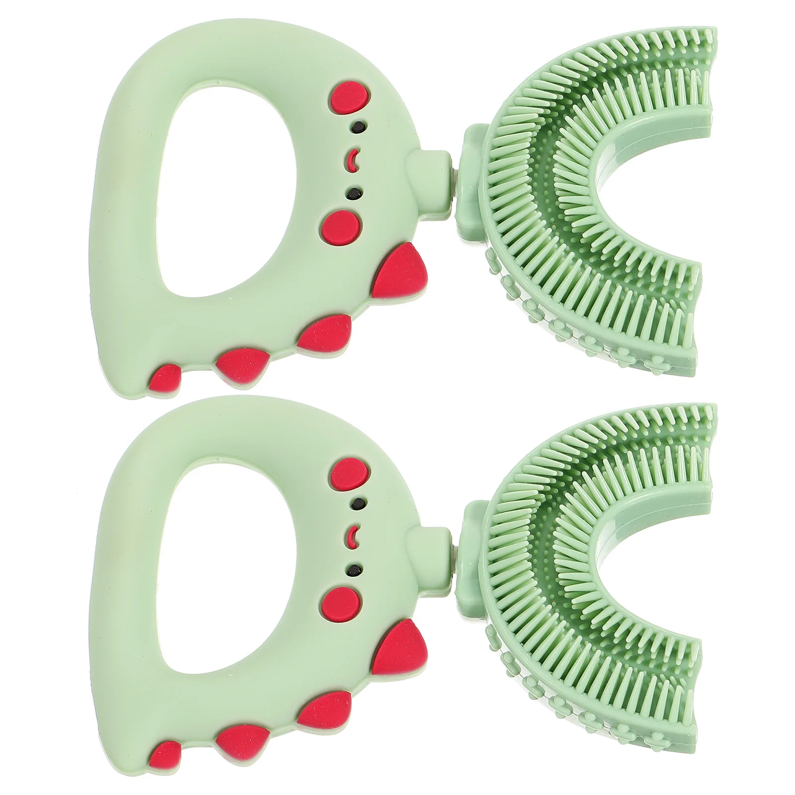 2 قطعة فرشاة أسنان سيليكون للأطفال للأطفال مقبض مريح تنظيف فعال بين الأسنان يمنع التسوس المحمولة #6