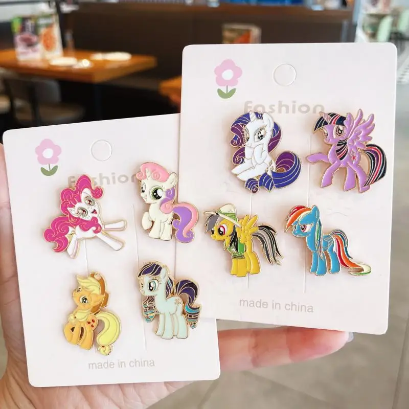 

MINISO My Little Pony Pinkie Pie Anime Brooch Children Cute Metal Badge new Cartoon Clothes Backpack Decoration Accessories Gift