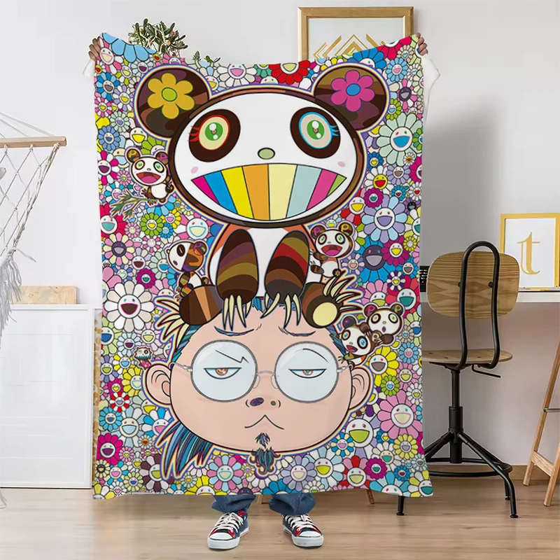 

Japanese Artist T-T-TakashiS-M-M-MurakamieS Blanket Catnap Throw Blankets Luxury Designer Bedding Throwing Office Portable Downy