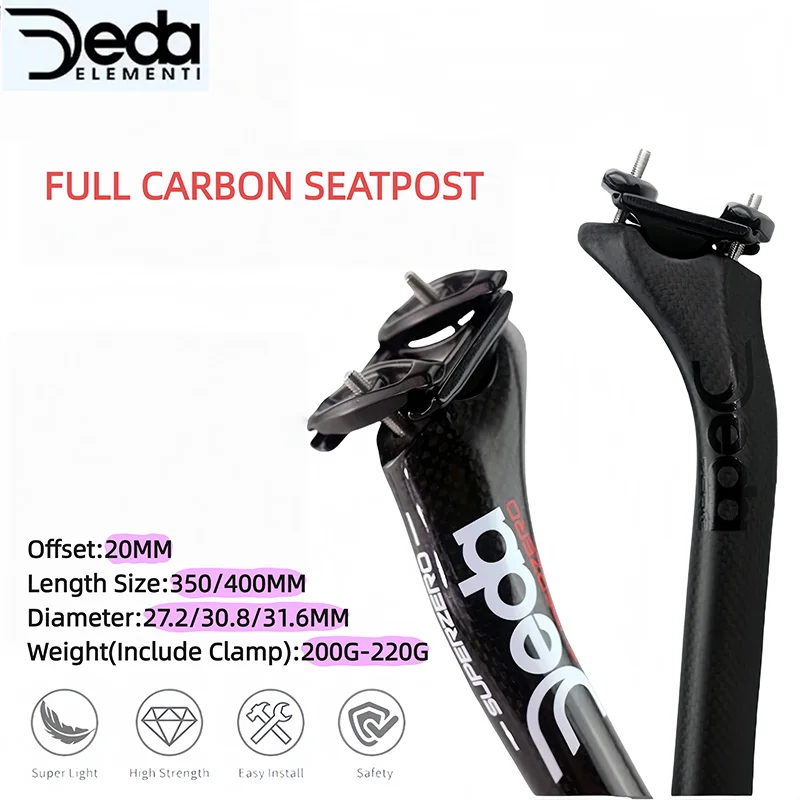 

Подседельный штырь для велосипеда Deda Super Zero, полностью карбоновая подседельная труба, 20 градусов, подседельный штырь для горного велосипеда/дорожного велосипеда, 27,2/30,8/31,6 мм, сверхлегкий, 200 г