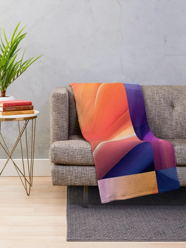 Radiant Minimalistic Wallpaper Designs: Abstract Art with Colorful Gradient Effects Aesthetics Harmony Composition Throw Blanket