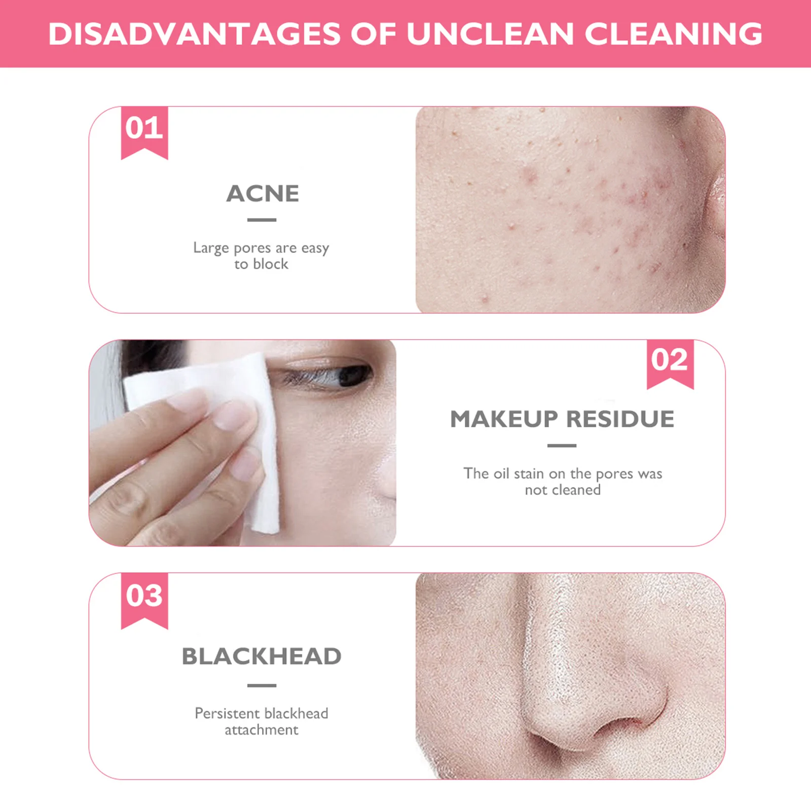 

2Pcs Facial Cleaning Brush Ergonomic Design Skin-Friendly Double-Side Silicone Face Cleansing Tool for Travel Home Use Gentle