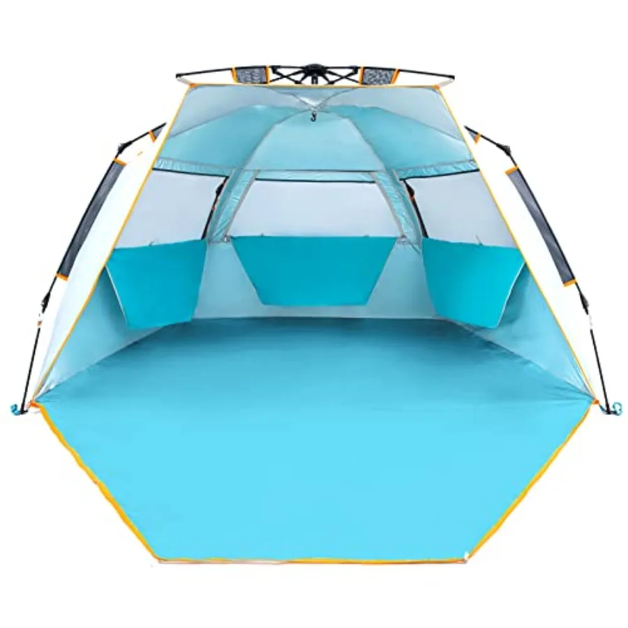 

Instant Beach Tent Sun Shelter with Zippered Extendable Porch for Privacy, Portable with Carrying Bag, Easy Setup Pop up Beach