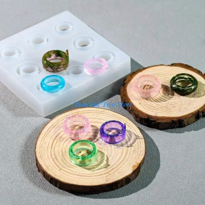 HX6F Resin Rings Molds Assorted Sizes Rings Silicone Epoxy Mould Crafters Essential