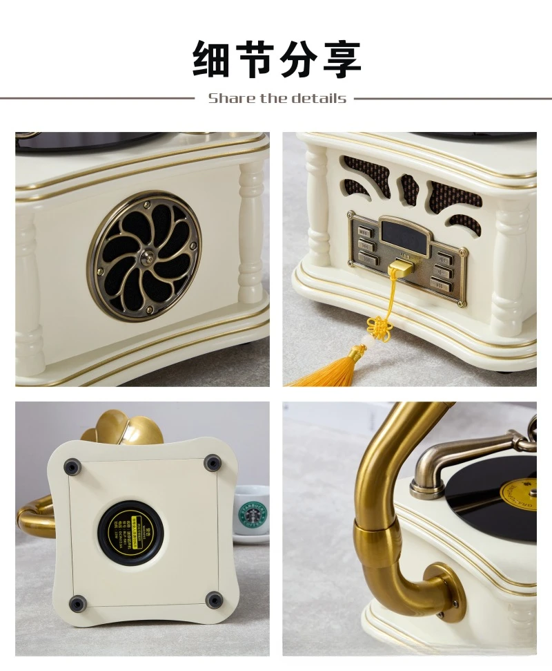 Mini Gramophone Antique Record Player Bluetooth Speaker with Aromatherapy Vinyl Player