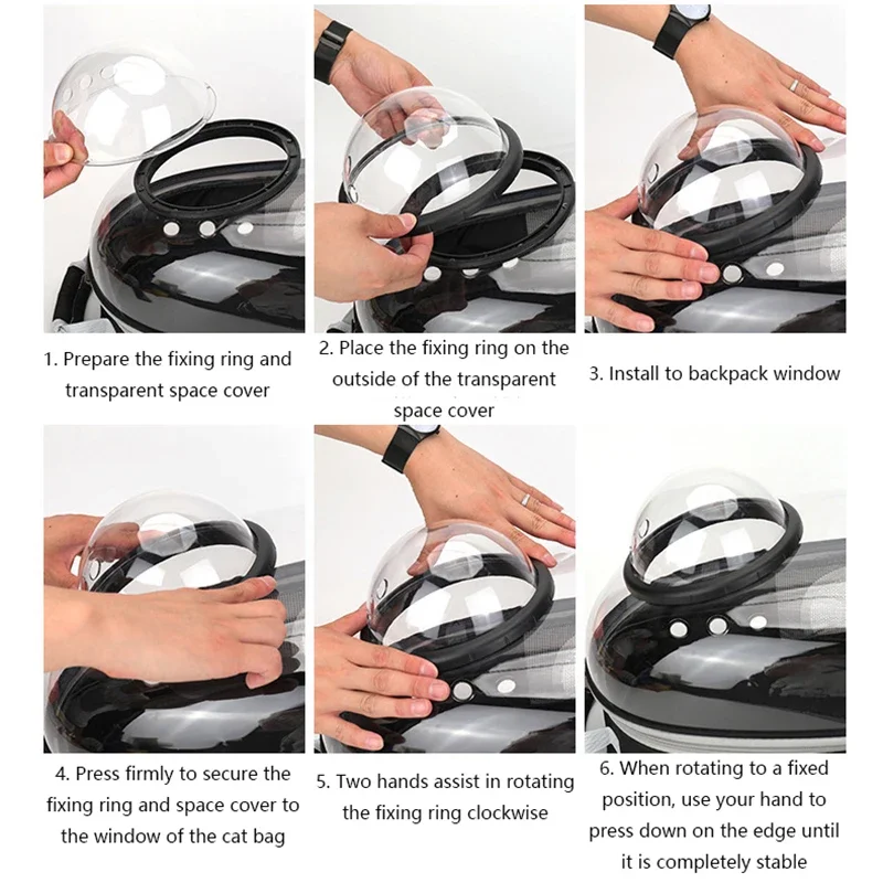 พรีเมี่ยมโปร่งใส Breathable SpaceCapsule กระเป๋าเป้สะพายหลังสัตว์เลี้ยงน้ําหนักเบาแบบพกพาสําหรับแมวสุนัขเดินทางกลางแจ้งสบาย