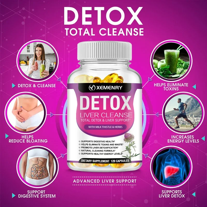 

Liver Detox Cleanse Capsules - with Milk Thistle, Dandelion - Liver Care, Toxin Removal, Improved Digestion Supplement