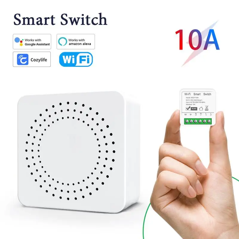 Tuya WIFI Smart Switch Module Control Switches Breaker Mini DIY Relay Smart Life For Alexa Google Home Cozylife Smart Home 10A