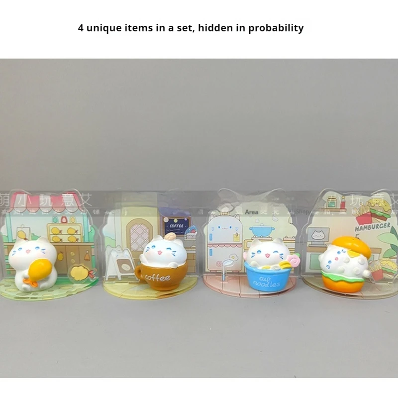 

Cartoon Delicious Cat Blind Box Creative Cute Resin Crafts Desk Home Interior Decoration Tide Play Surprise Doll Birthday Gifts