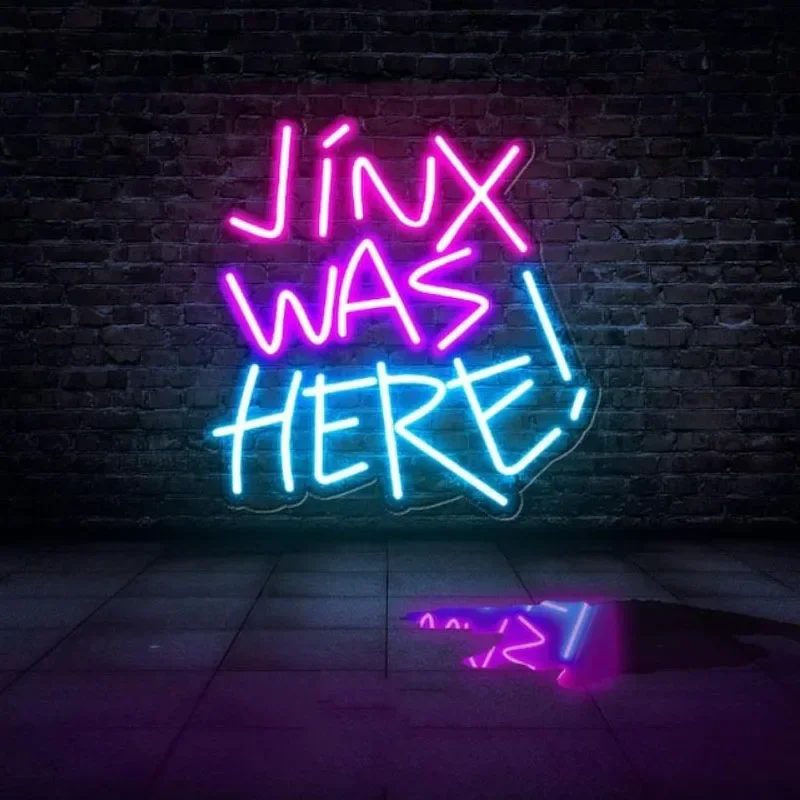 Jinx Was Here Arcane LED Neon Signcartoon Neon Sign Cartoon Character Neon Game Zone Cartoon Led Sign