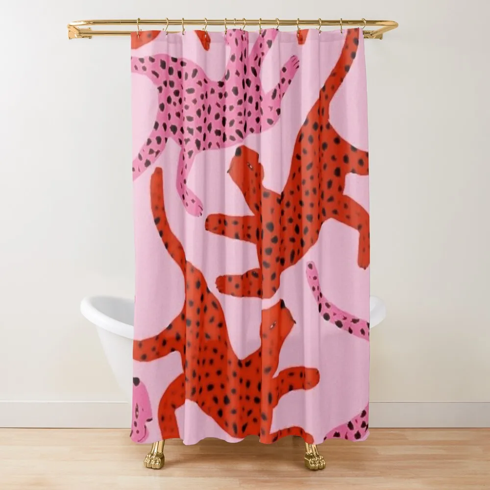 

preppy cheetahs Shower Curtain Bathroom For Shower For The Bathroom Shower For Bathroom Anime Curtain