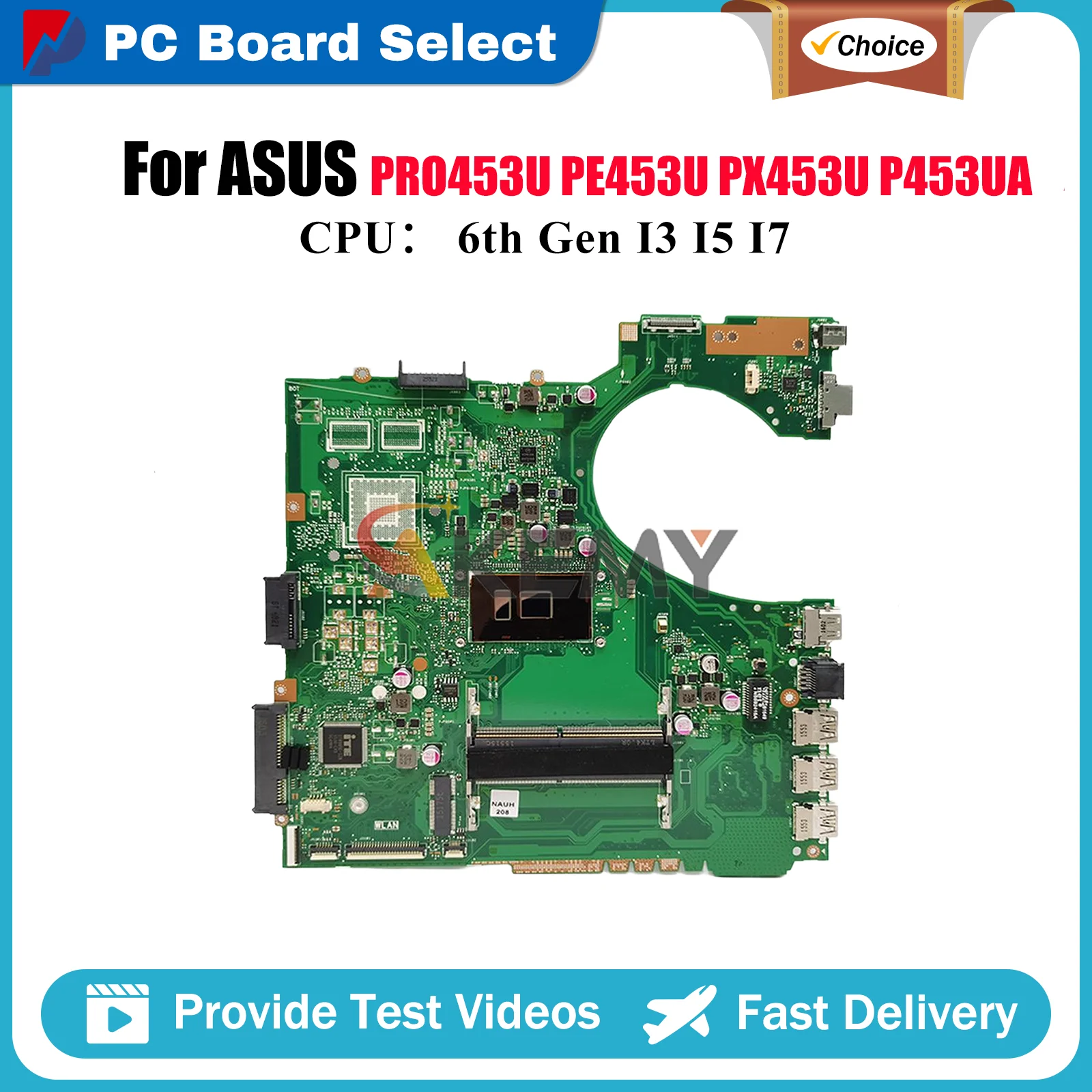 

P453UA Материнская плата для ноутбука ASUS ProArt P453UJ PRO453U P453U PX453U PE453U P453UA Материнская плата с процессором I3 I5 I7 тест ОК быстрая доставка