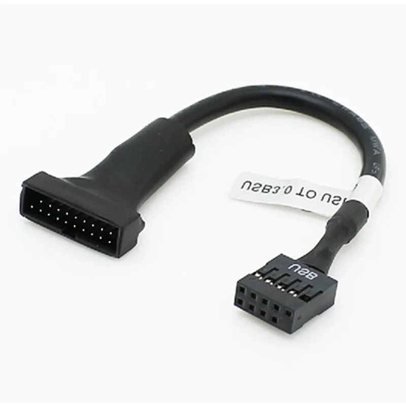 Adattatore per scheda madre USB 2.0 IDC 10 pin/9 pin femmina a USB 3.0 20 pin/19 pin maschio 10 cm