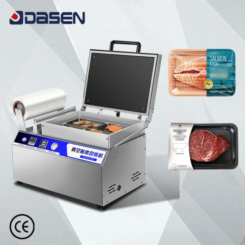 DASEN Electric Tabletop Vacuum Skin Machines Tray Sealing Machine Vacuum Packaging Seafood VSP Machine