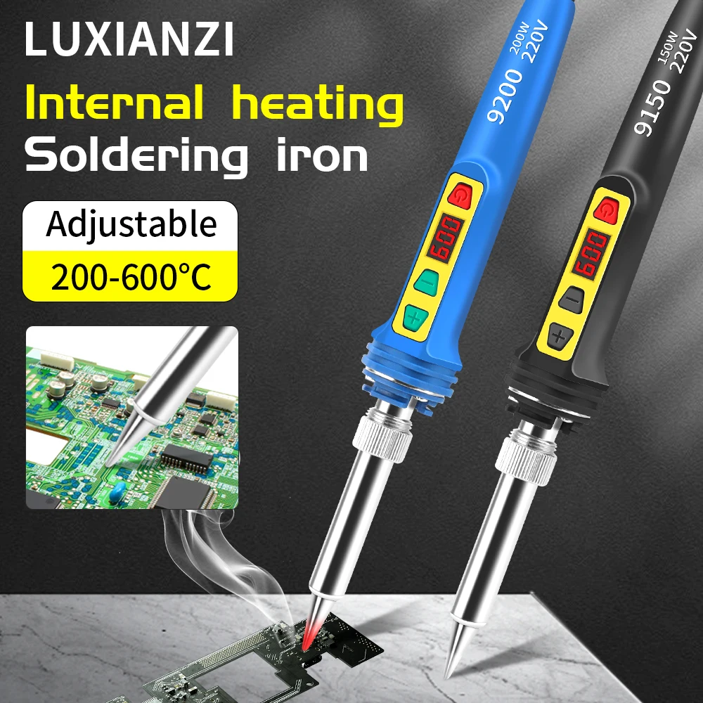 LUXIANZI 150W/200W Electric Soldering Iron LCD Digital 220V 200-600°C Temperature Adjustable Solder Welding Repair Tool Set