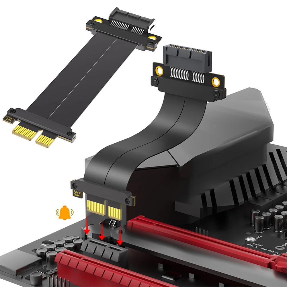 Cabo riser pci-e 1x macho para fêmea de 10cm com conector banhado a ouro adaptador extensor pci-e 1x