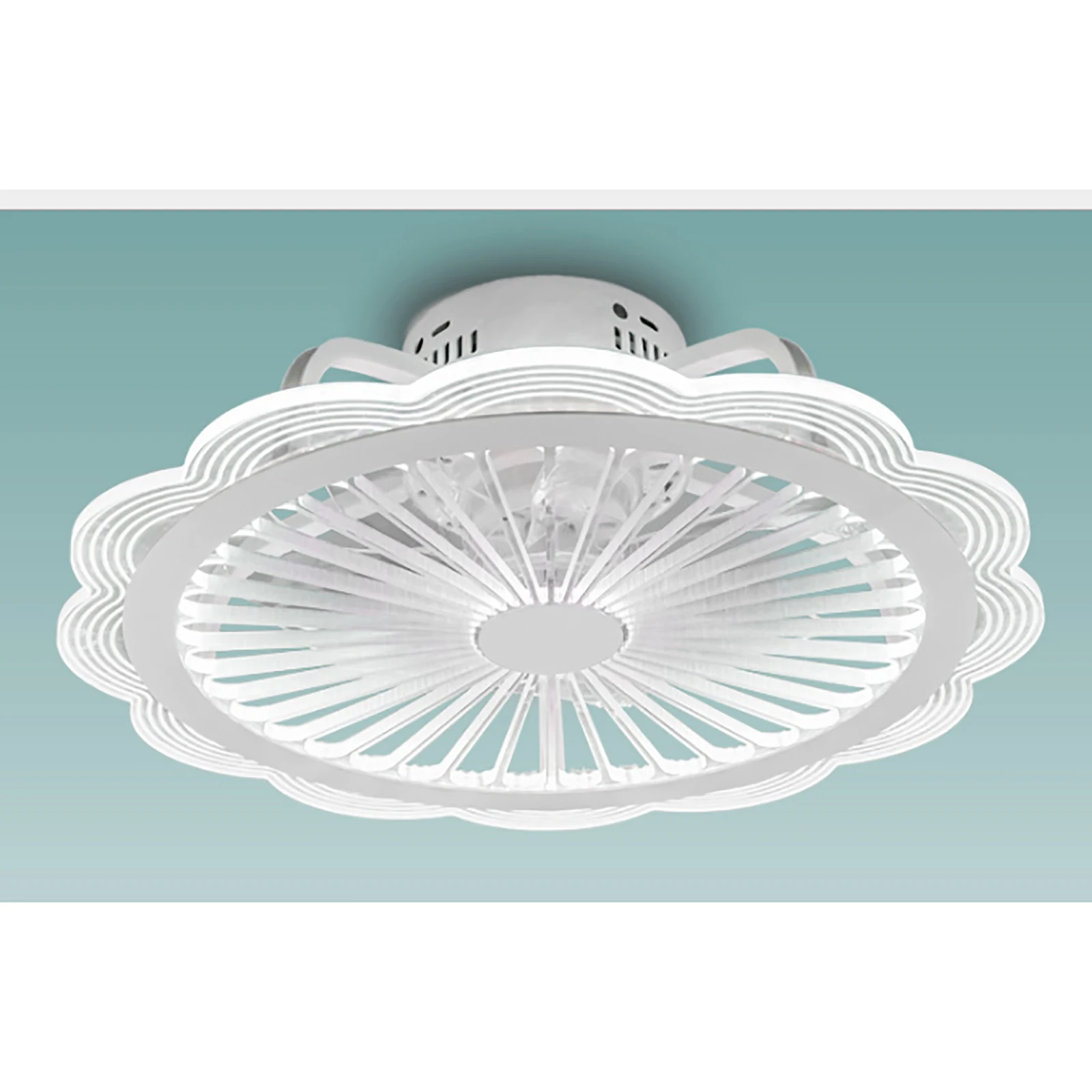 Ceiling Fans with LED Light, Flower-Shaped Design, Adjustable 7 Blade Speed, Remote Control for Light & Wind Settings