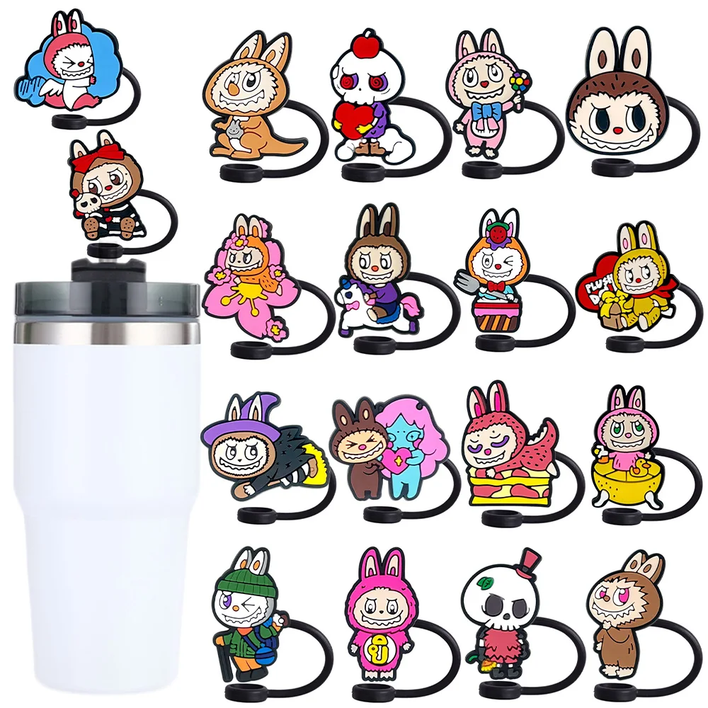 5/9/18pcs Trendy toys Straw Cover Cap 10MM Drink Straw Plug Reusable Fit Cup Accessories Straw Cap Charms Pendant Christmas Gift