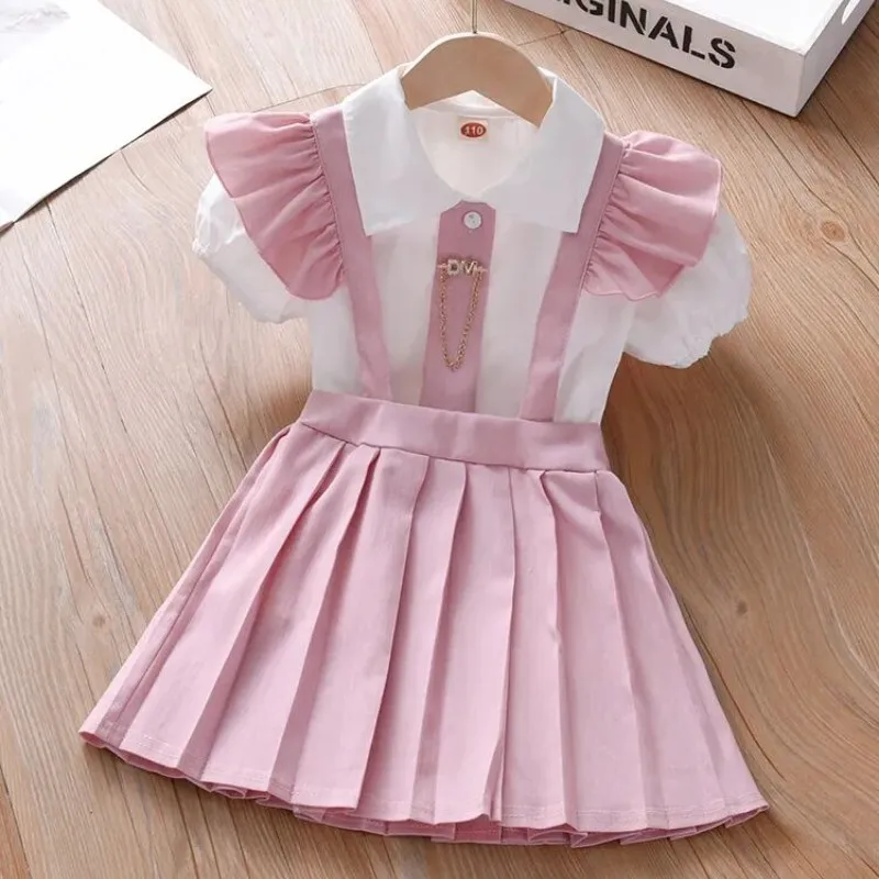 

Girls Summer Short sleeved Dress Baby Princess Dress New Children's Fashionable pleated skirt trend